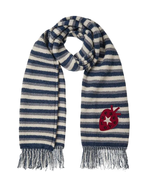 STRIPE TASSEL MUFFLER [BLUE]