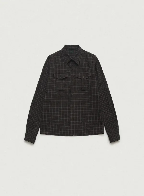 Townie Check Pocket Shirt_Black