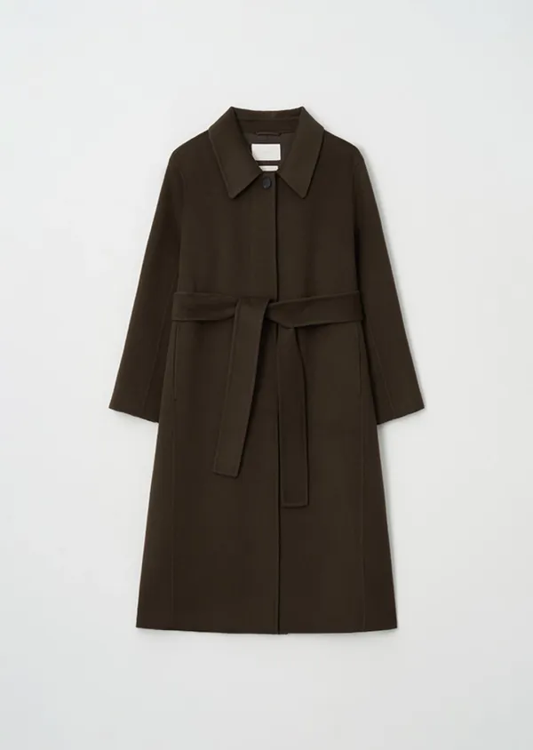 cashmere single handmade coat-brown