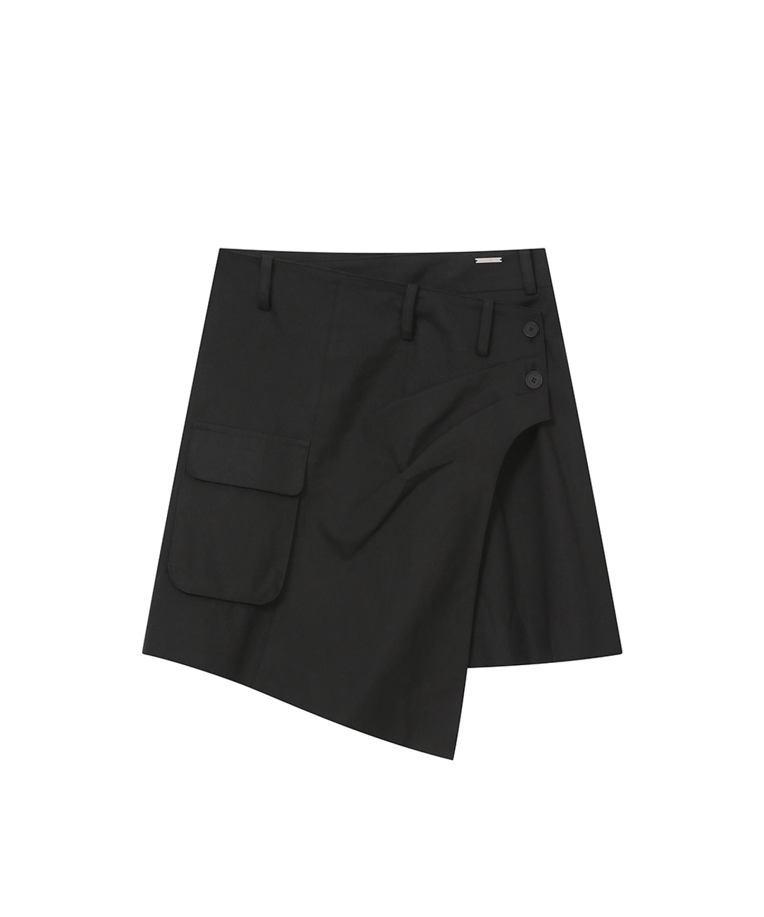 미세키서울 [Hannah X Misekiseoul] Hannah side pocket wrap midi skirt BLACK 상품 이미지 1