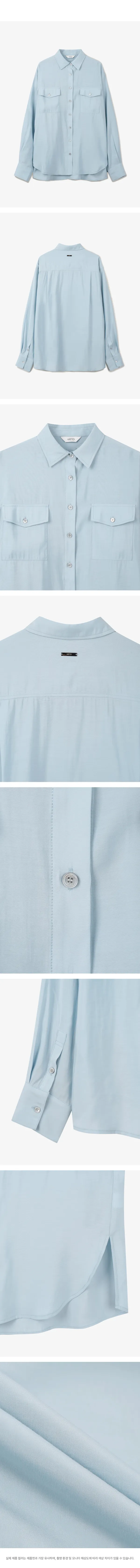 시스루 시어 투포켓 셔츠_SKY BLUE