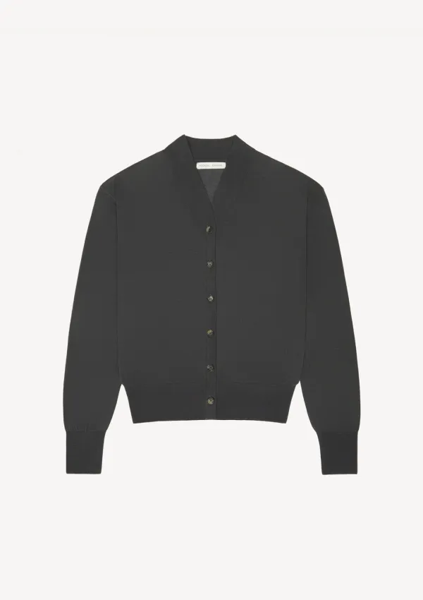 Soft Shawl Collar Cardigan in Charcoal