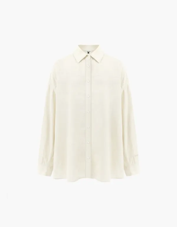 loose fit cotton shirt - natural