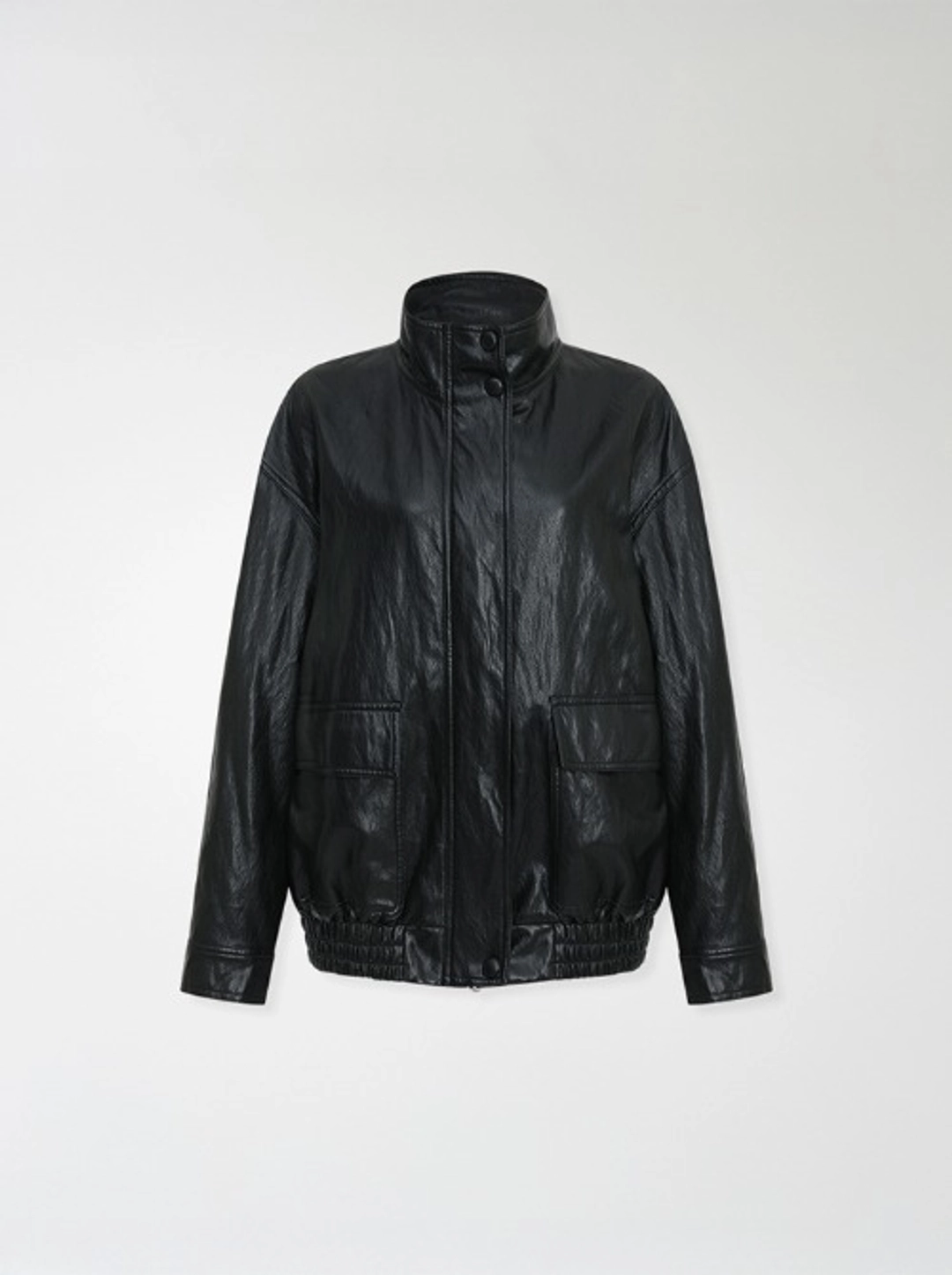 프레시라벨 Gear high neck leather jumper 상품 이미지 1
