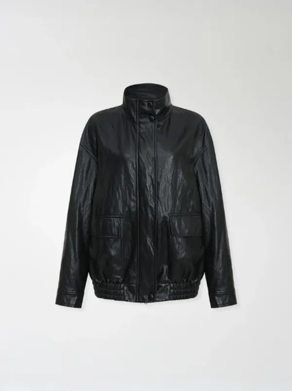 Gear high neck leather jumper