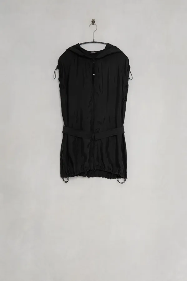 Pio Belted Cupro Vest black