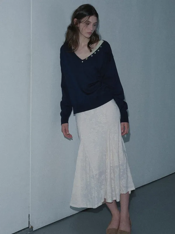 PANEL FLARE LONG SKIRT (IVORY)