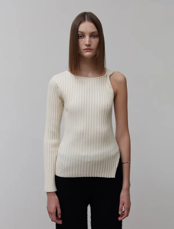 ONE SHOULDER KNIT [IVORY]