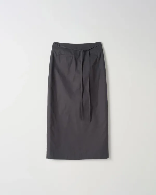 Strap Long Skirt [CHARCOAL]
