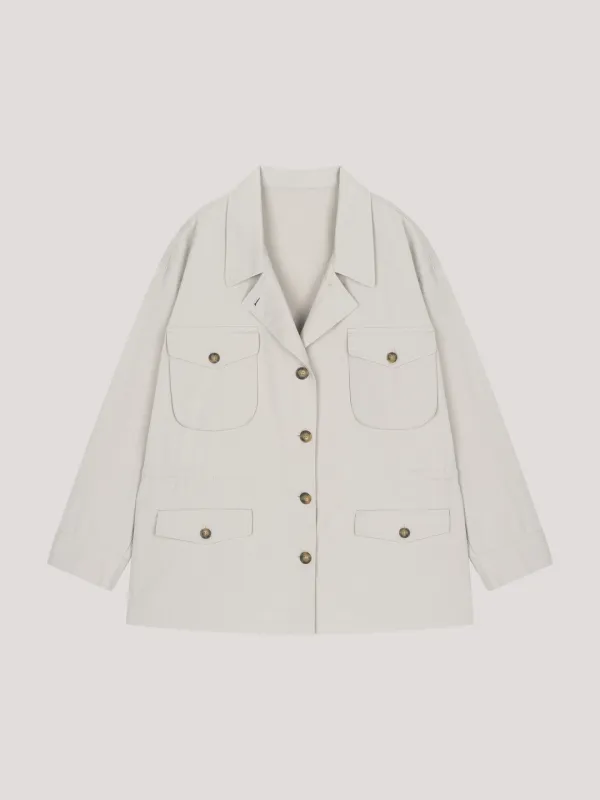[6th] Pocket Field Jacket_light gray