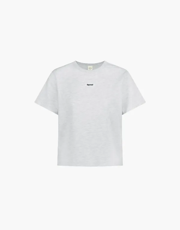 box logo standard crop t-shirt - white melange