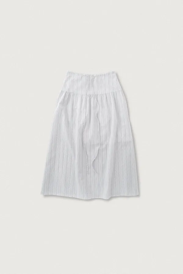 PINSTRIPE FLARED LONG SKIRT [WHITE(S/T)]