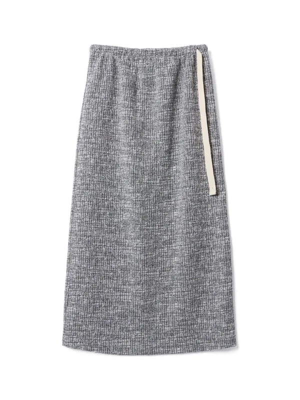 Melange Knit Long Skirt - Dark Grey