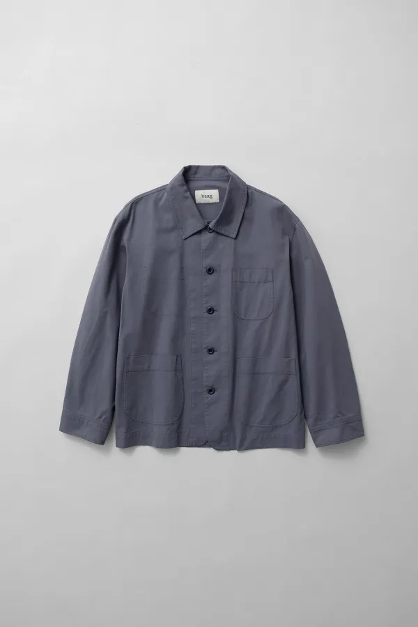 2nd) a shirt jacket (ash blue)