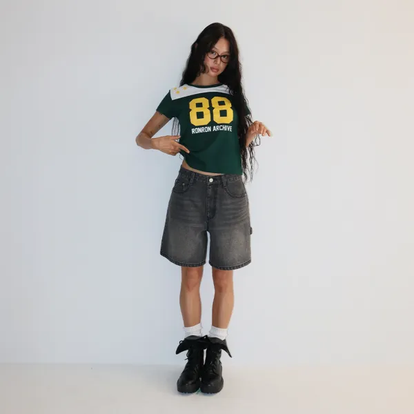 SPORTY 88 STAR SHORT T SHIRT GREEN