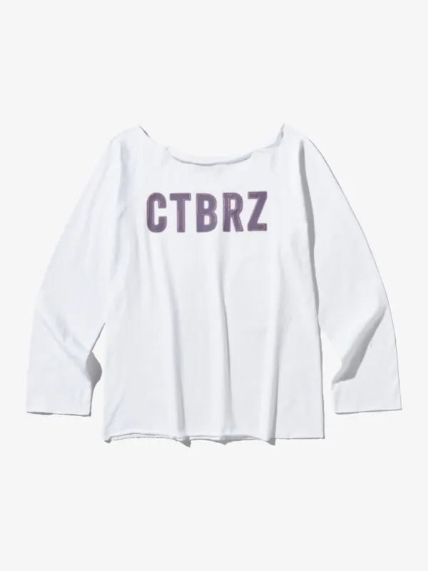 CTBRZ 보트넥 긴팔 티셔츠_WHITE