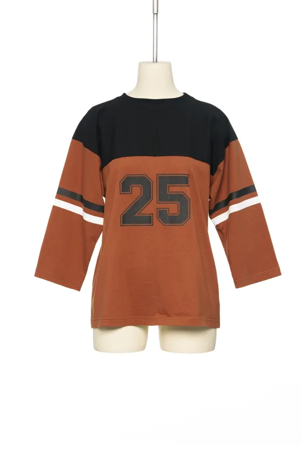 FW25 ZERO BROWN COLOR BLOCK T-SHIRT