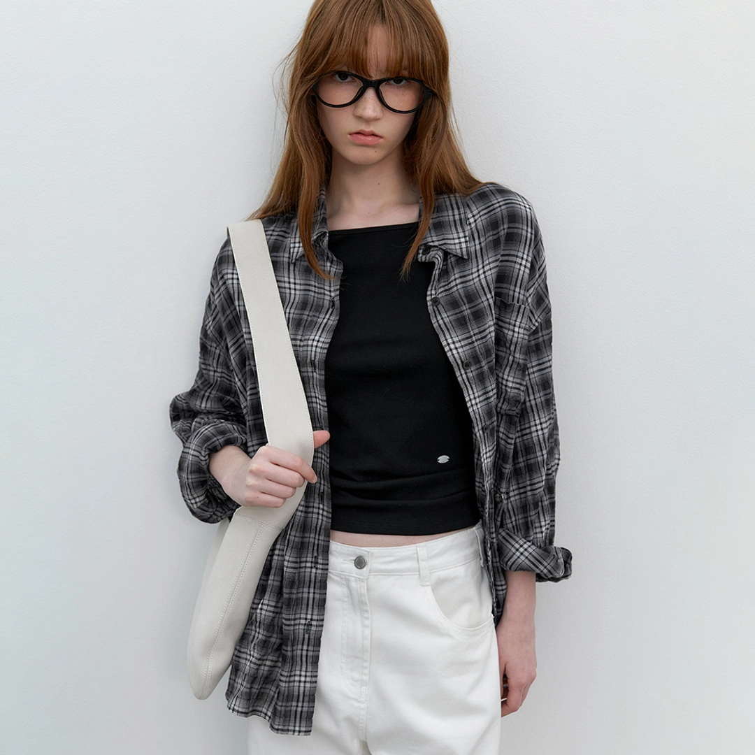 아뜰리에 나인 (BL-4397)GRADATION PLAID CHECK OVERSIZED SHIRT 상품 이미지 1