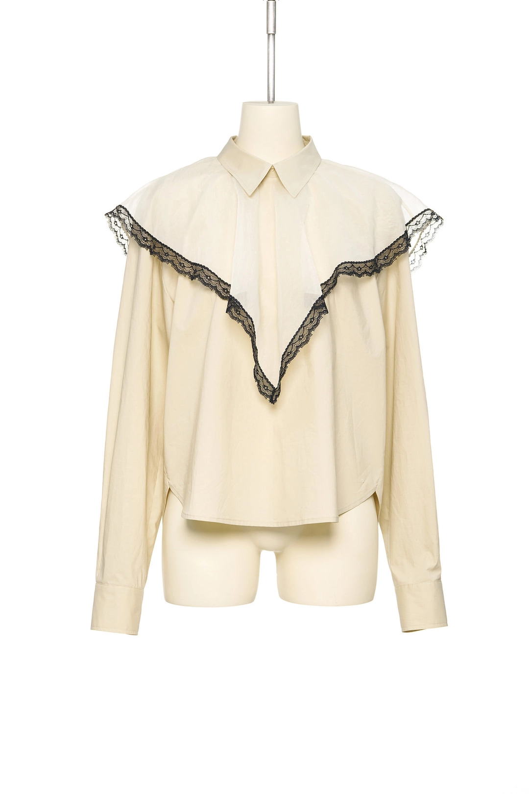 푸쉬버튼 FW25 UNDERLINE BEIGE SCARF LAYERED SHIRT 상품 이미지 2