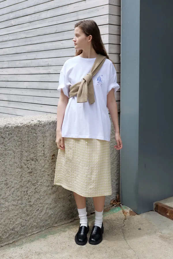 string check skirt - butter