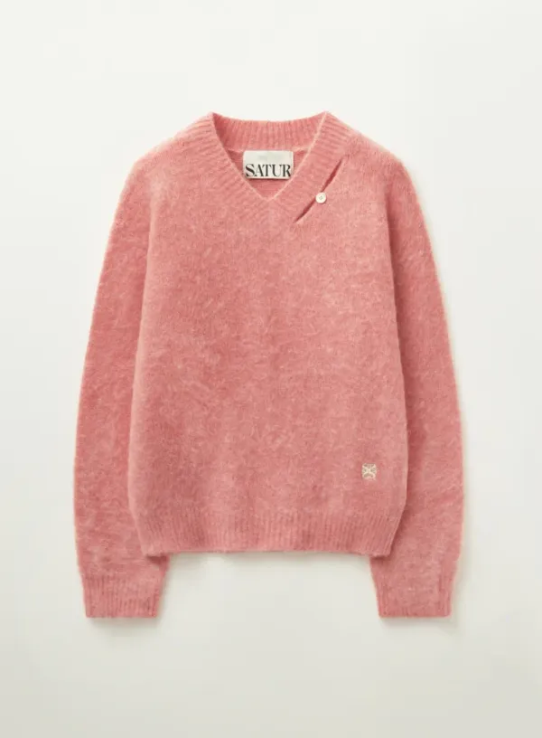 [RIIZE\'s Pick] Essen Two Tone Mohair Blend Knit - Pink