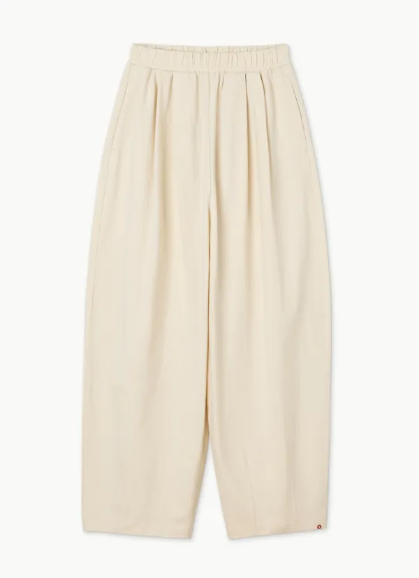 Tuck volume pants (Unisex)_Bone White