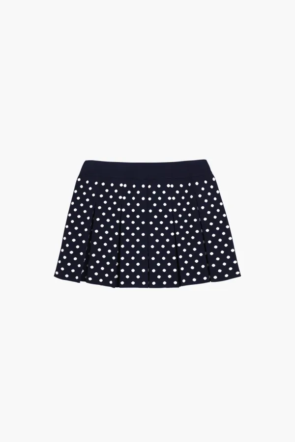 ERMINE SKIRT IN NAVY WHITE POLKA DOT