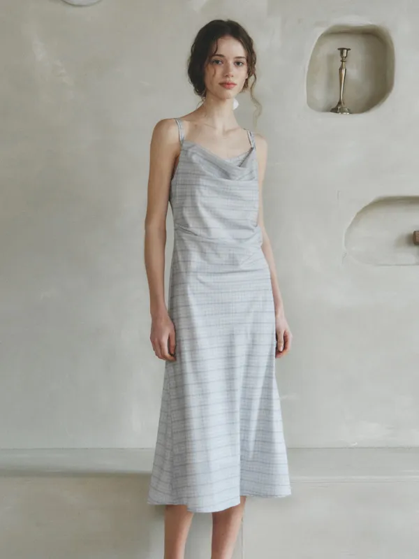 LABETTI check long sleeveless dress_gray check