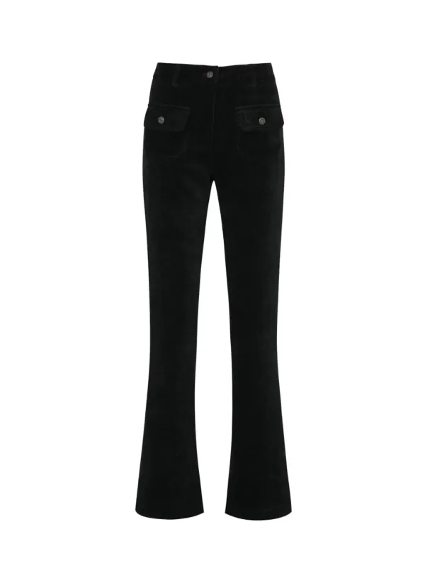 Linda Boots Cut Corduroy Pants (Black)
