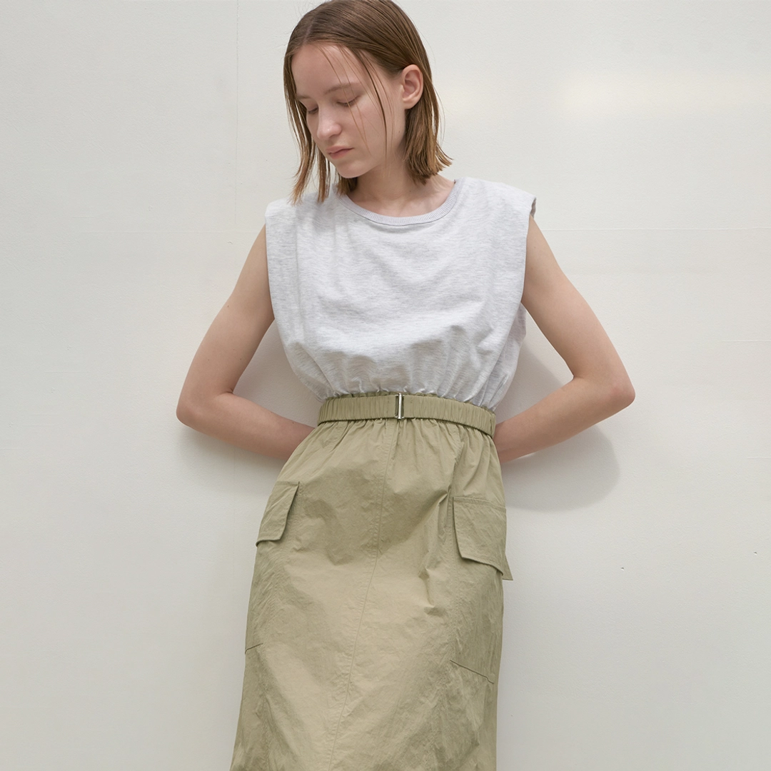 아뜰리에 나인 (OP-6162)JERSEY MIX TAFFETAS DRESS 상품 이미지 2
