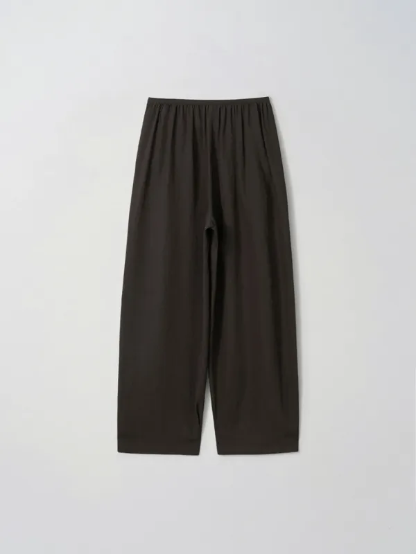 relaxed shirring pants (soil brown)