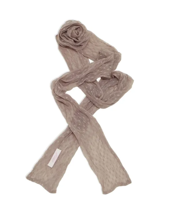 Wrinkle Dot Rose Scarf (Cocoa)