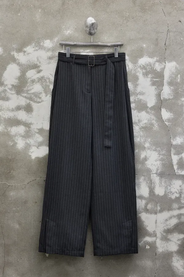 Button Detail Structured Pants