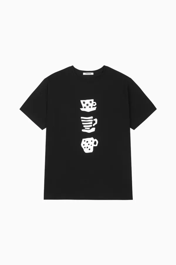 CUP OVERFIT T-SHIRT, BLACK