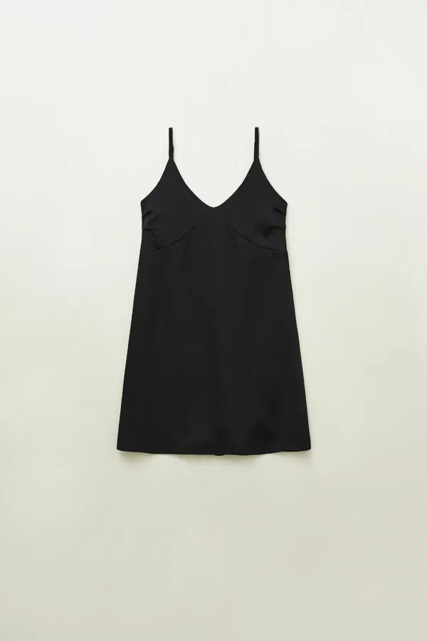 Silken mini dress (Black)