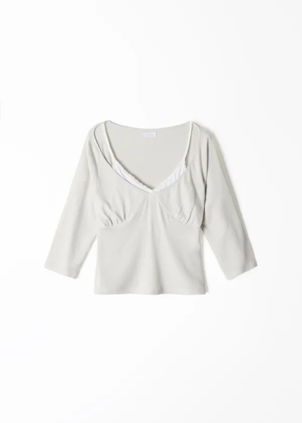 Ellen Layered T-Shirt(Sage Green)