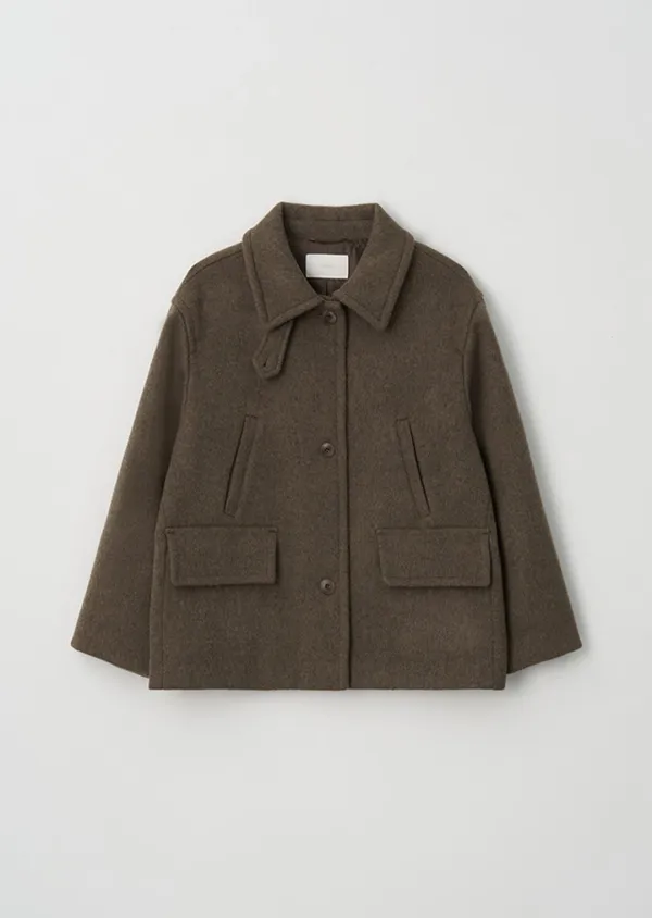 [10%] standard wool half coat-brown
