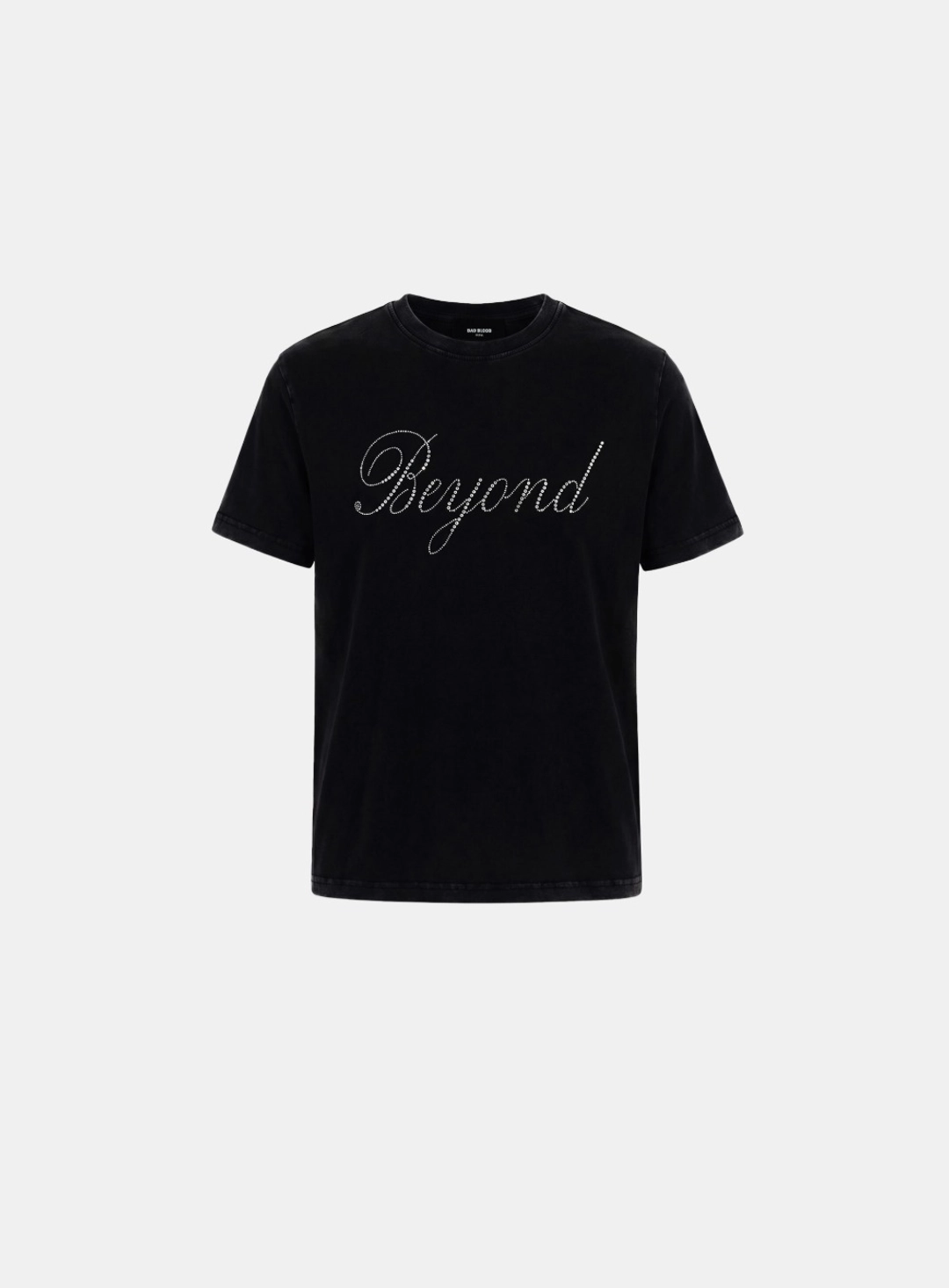 배드블러드 [w-tee26-145] Beyond Rhinestone Short Sleeve T-Shirt - Black 상품 이미지 1