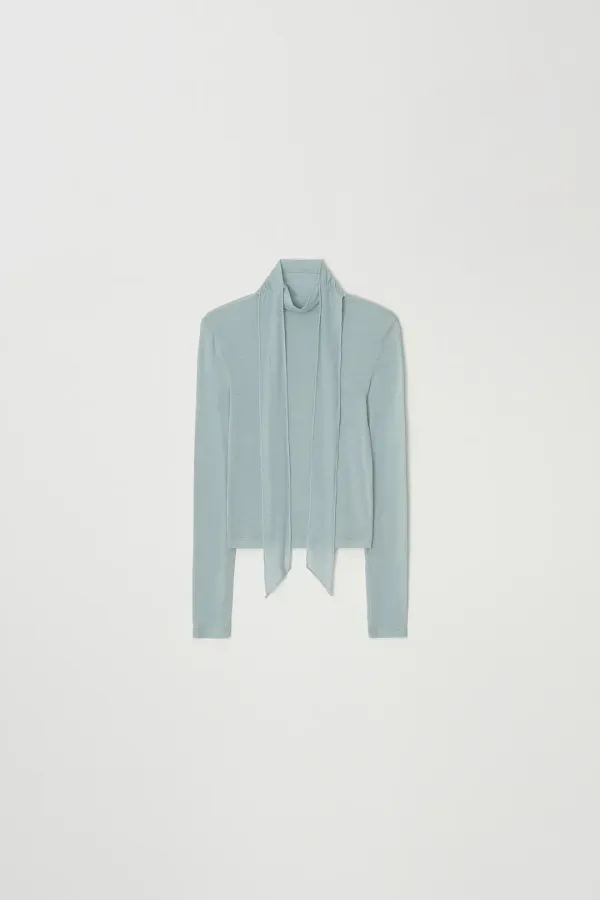 String Turtleneck T-shirt (sky blue)