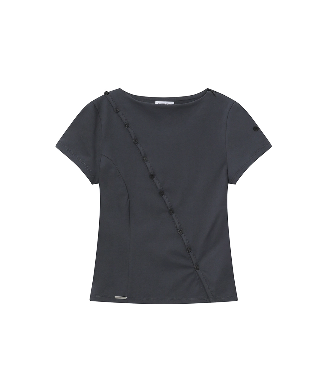 미세키서울 Diagonal open short sleeve CHARCOAL 상품 이미지 1