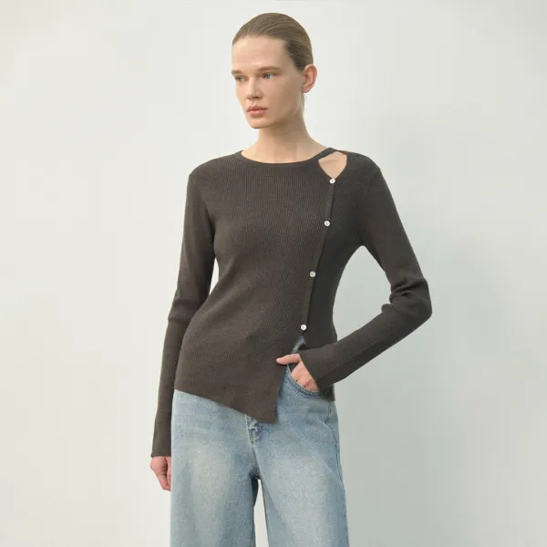 (Z-T-6951)ESSENTIAL DANIEL CUTOUT KNIT