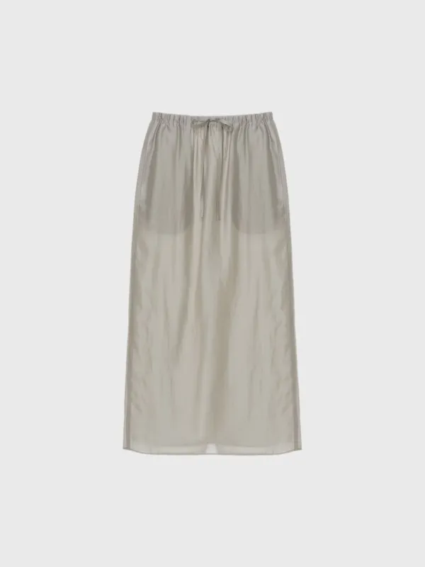 Sheer band skirt (light gray / brown / black)