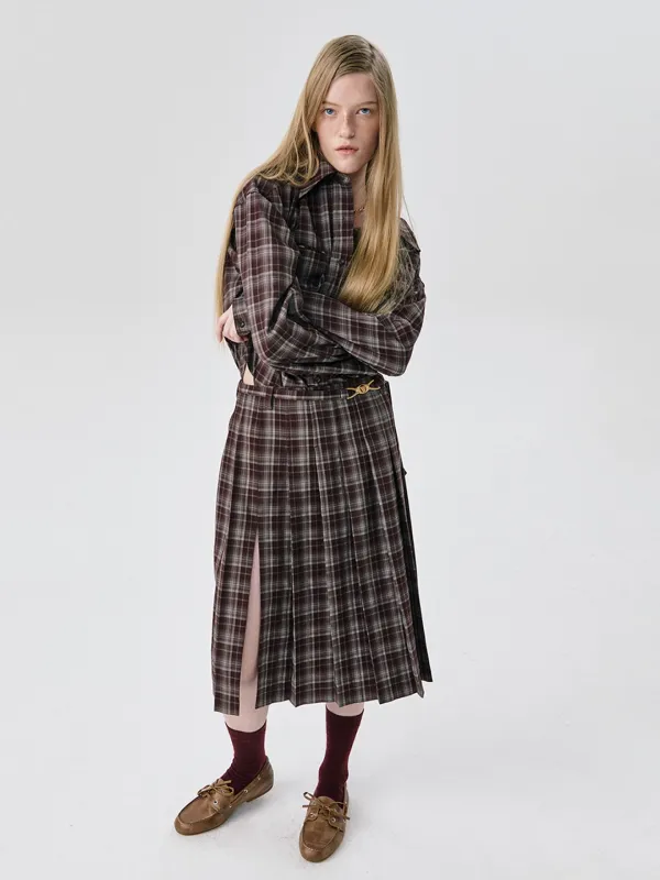 25 Pleats Skirt_Brown