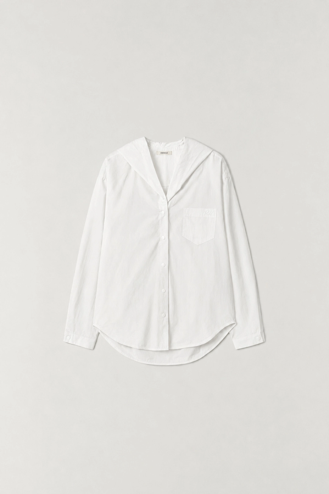 더라우스트 스냅 후드 아우터 셔츠 WHITE 상품 이미지 1