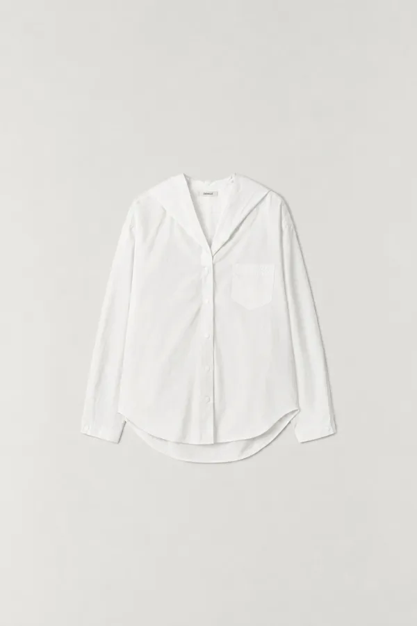 스냅 후드 아우터 셔츠 WHITE