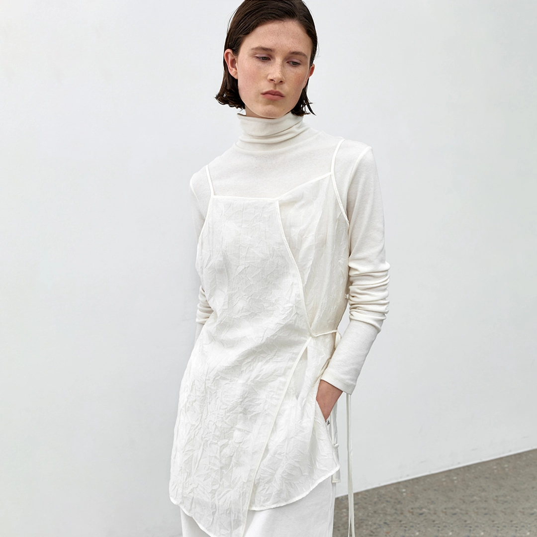 아뜰리에 나인 (BL-4362)WRAP LAYERED SLEEVELESS BLOUSE 상품 이미지 2