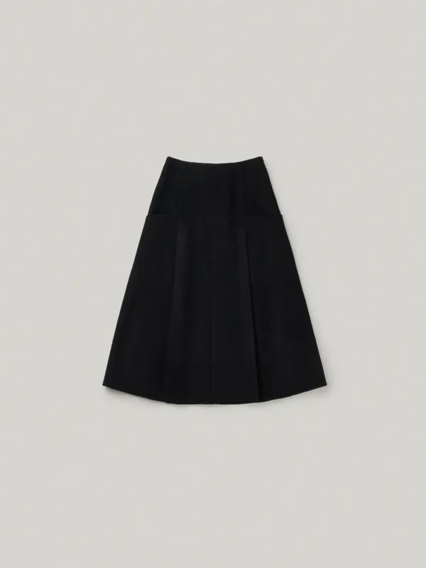 Cember Wool Midi Flared Skirt - Black셈버 울 미디 플레어 스커트