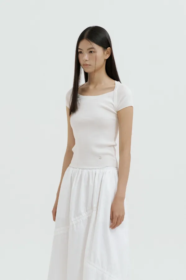 Boatneck Bolero Knit Top (ivory)