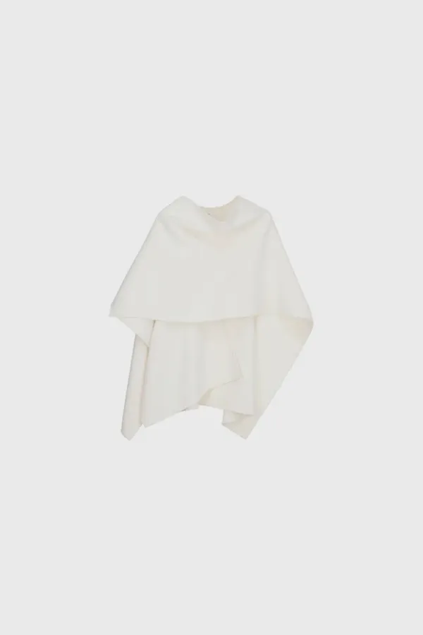 Handmade wool cape (ivory / beige / black)