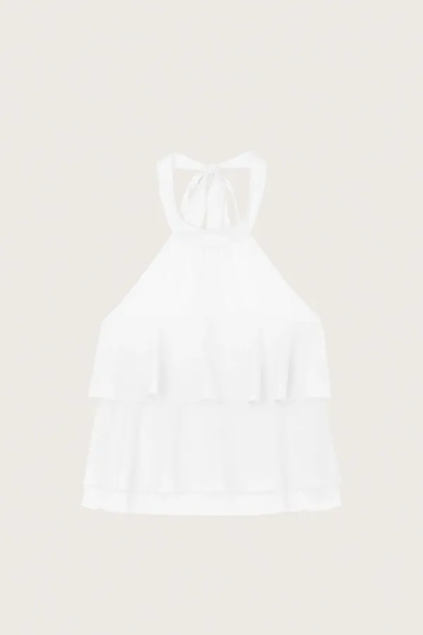 Dear rosy chiffon halter blouse, White